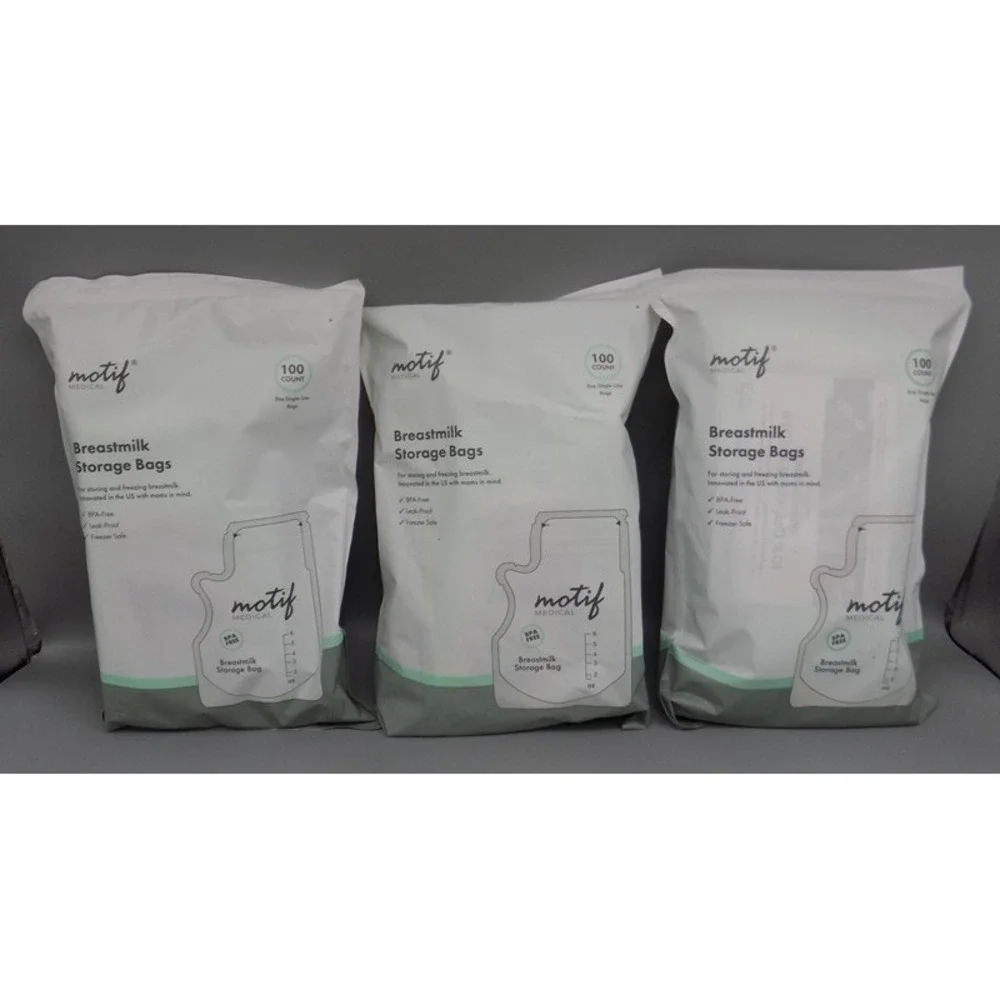 300 Motif Breastmilk Storage Freezer Bags 8 Oz Sealed BPA Free Sterile